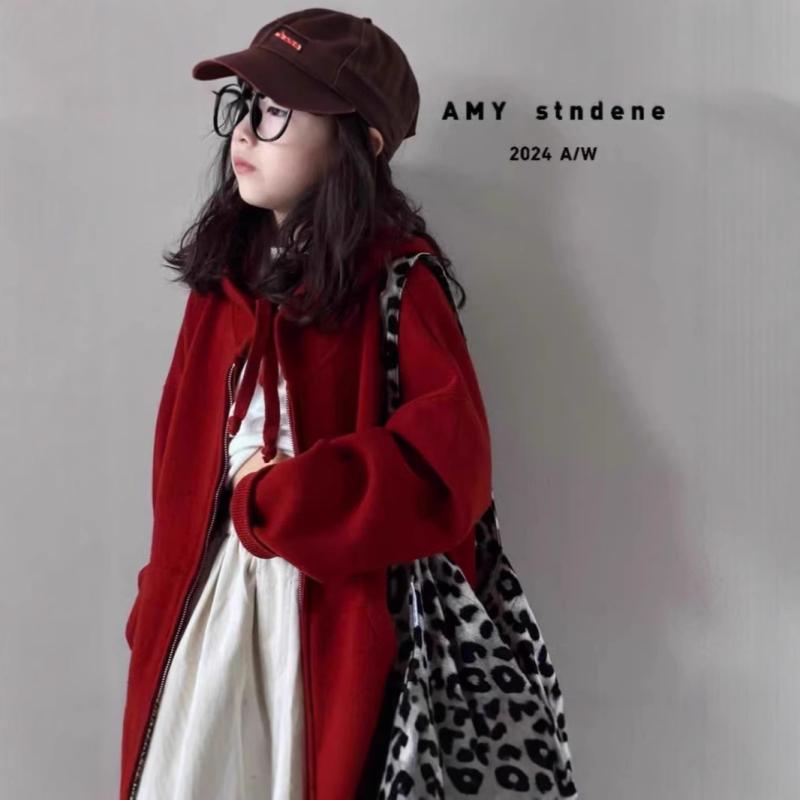 子供服 ニット カーディガン 女の子 新年 赤 セーター 男の子 フード付き 春物 トップス グレー 無地(x6)