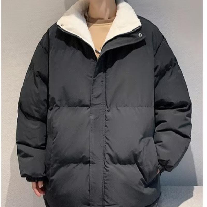 綿上衣 メンズ 防寒 立襟 中綿 生あたたかい 上衣 ゆったり アウター 前掛け 秋冬 黒いこと 青み 白いこと(x2)