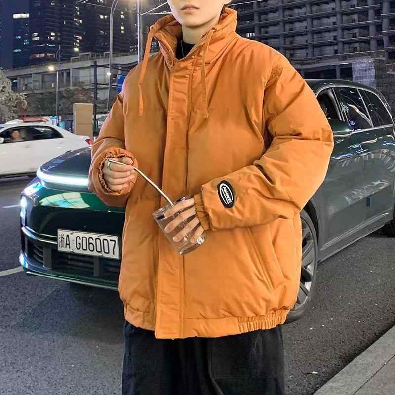 羽絨服 メンズ 男性用 ダウンジャケット 立襟 無地 防風 洗濯機洗い可能 暖かい 厚手 ルーズフィット 中性 カジュアルスタイル 普段使い 秋冬 コーラルレッド ブラック グリーン
