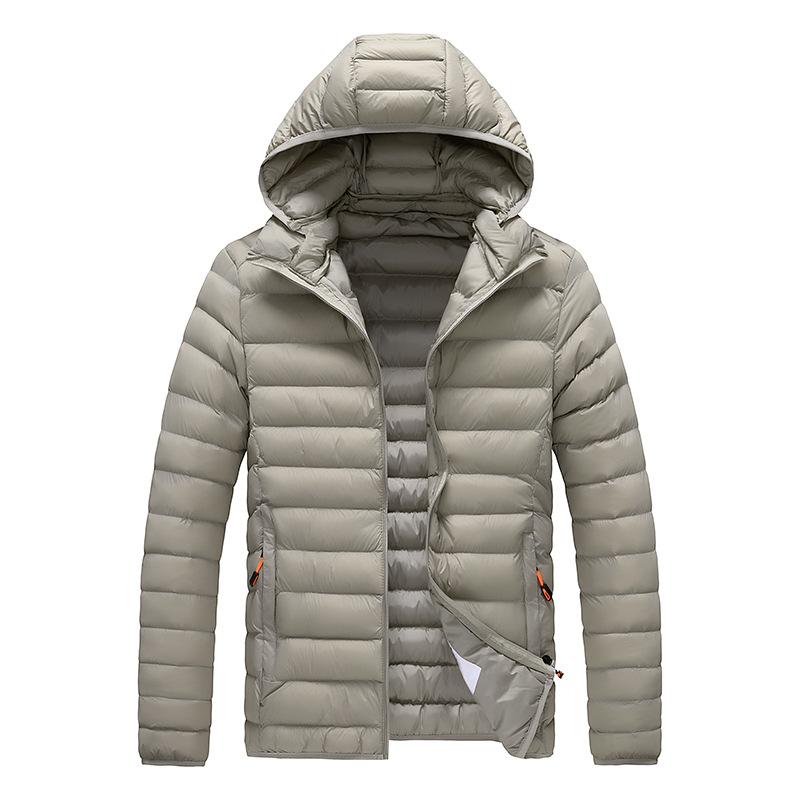 綿ジャケット メンズ 軽量 防寒 アウター ジャンパー ブルゾン 男性用 秋冬 フード付き 多色 無地 M L XL 2XL 3XL 4XL 5XL 6XL 7XL 8XL