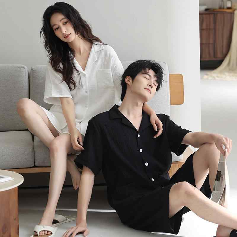 ルームウェア メンズ レディース 半袖 コットン 薄手 夏 上下セット カップル ペア パジャマ ショートパンツ 涼感 快適 普段使い 部屋着