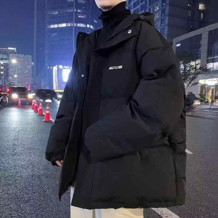 綿ジャケット メンズ 韓国 ストリートスタイル フード付き 中綿 ポリエステル ブラック カーキ
