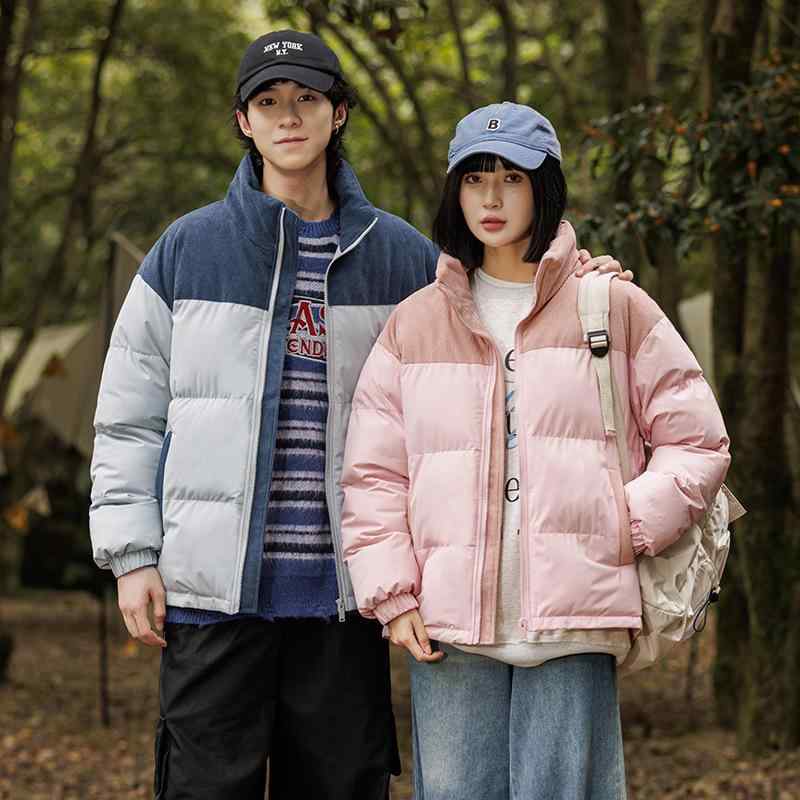 綿ジャケット メンズ 防寒 中綿 暖かい 配色 切り替え ポリエステル 秋冬 S M L XL 2XL 3XL 4XL ブラック カーキ ネイビー グリーン ピンク系