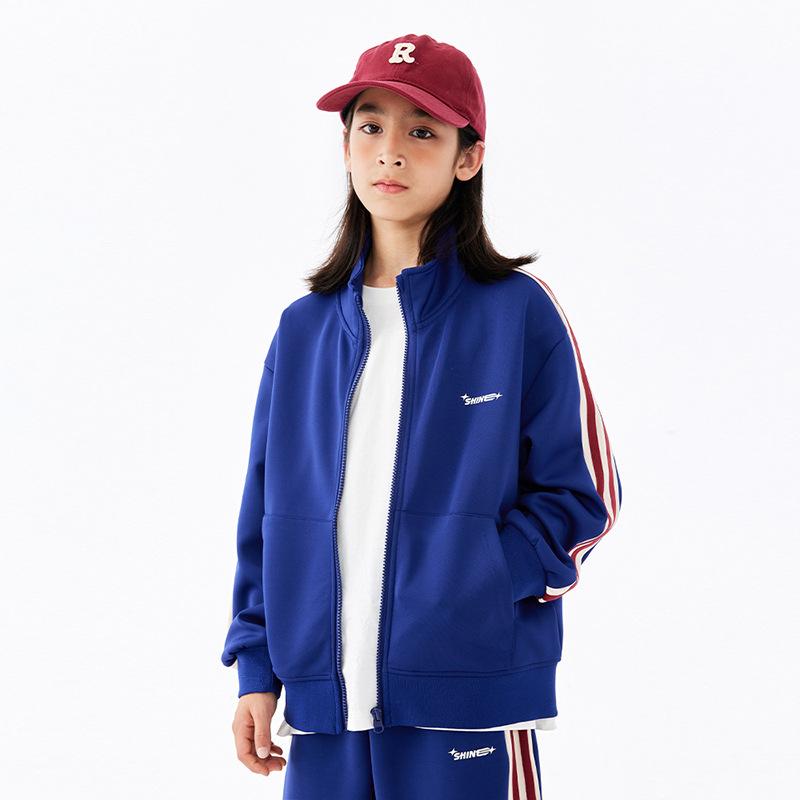 キッズ アウター ジャケット 子供服 男女兼用 スタンドカラー ジップアップ ポリエステル 長袖 薄手 春秋 普段着 ルームウェア 130cm 140cm 150cm 160cm 170cm 180cm