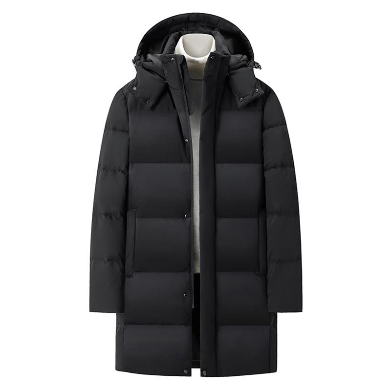 羽?服 メンズ 成人男性用 秋冬用 90 白ダックダウン 上衣 ロング丈 立襟 防寒 雨合羽 防風 透湿 撥水 アウター 黒 黒いこと 紺 米国海軍 赤 赤いこと 無地