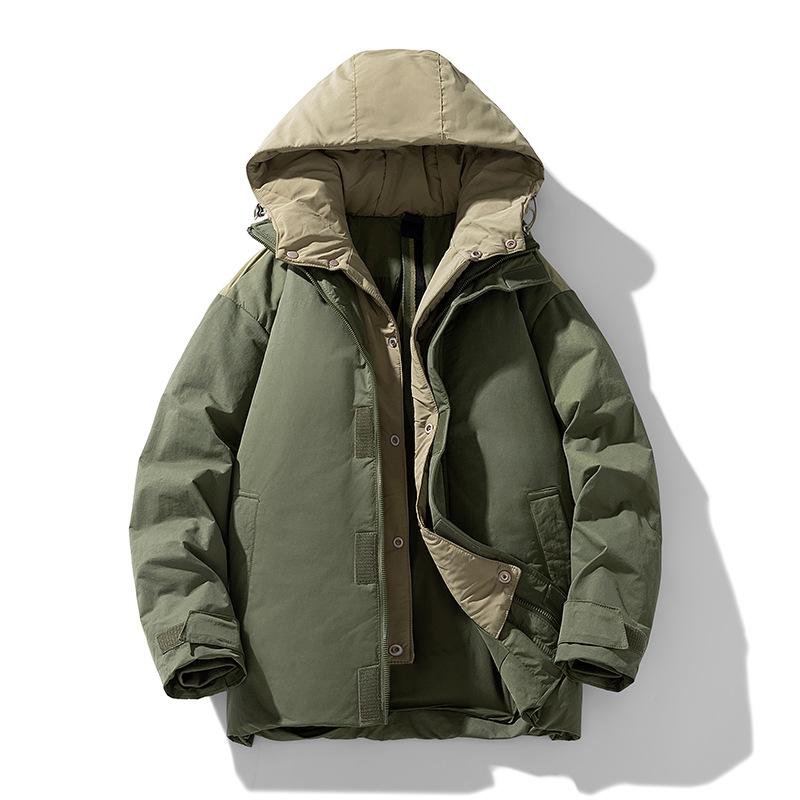 羽?服 メンズ アウトドア 防風 撥水 防寒 フード付き 登山 スポーツ カジュアル スタイル 90%以上 白ダックダウン ポリエステル