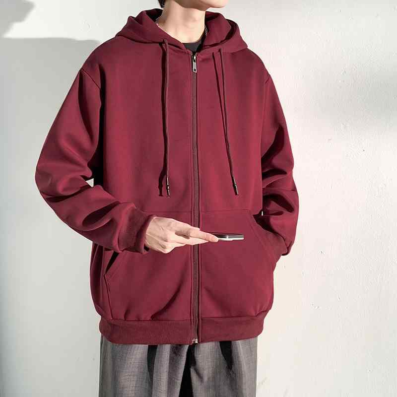 パーカー メンズ 裏起毛 スウェット ジップアップ フード付き 無地 オーバーサイズ ゆったり 厚手 秋冬 ストリート カジュアル S M L XL 2XL 3XL