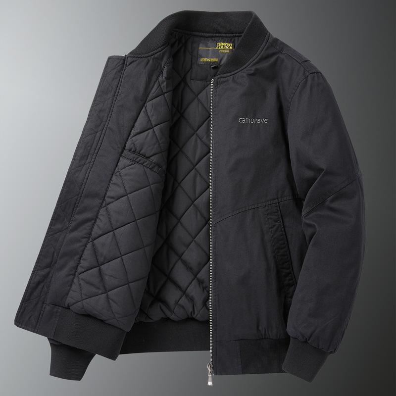 ジャケット メンズ 厚手 コットン パイロットジャケット 秋冬 大きいサイズ 野球服 アウター ブルゾン ジャンパー 無地 ブラック ネイビー カーキ