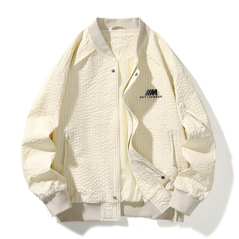 ジャケット 男性用 ブルゾン スタンドカラー ポリエステル 伸縮性 無地 ブラック カーキ M L XL 2XL 3XL 4XL スポーティ カジュアル 秋