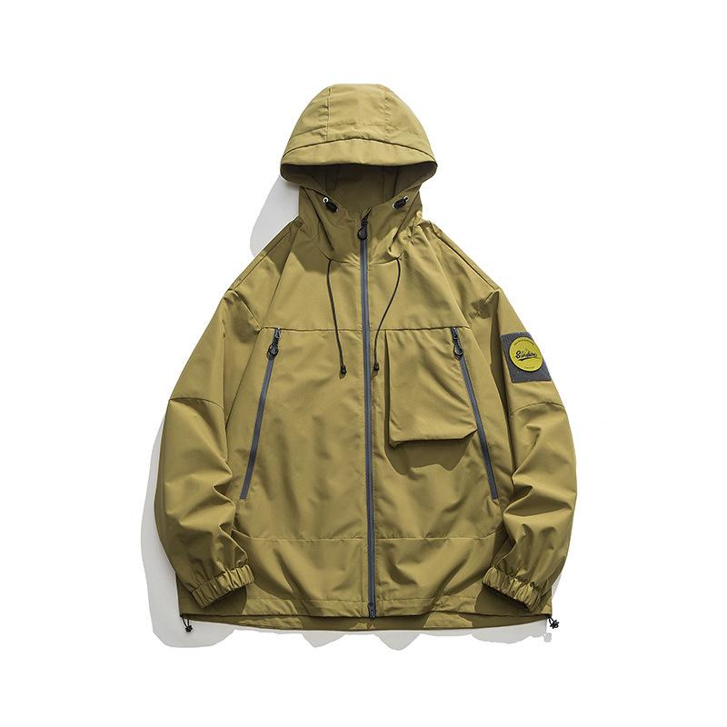 マウンテンパーカー メンズ 春秋 薄手 アウトドア 登山 ブルゾン ゆったり 作業着 ミリタリージャケット ジャンパー 男性用 防風 黒 紫 緑