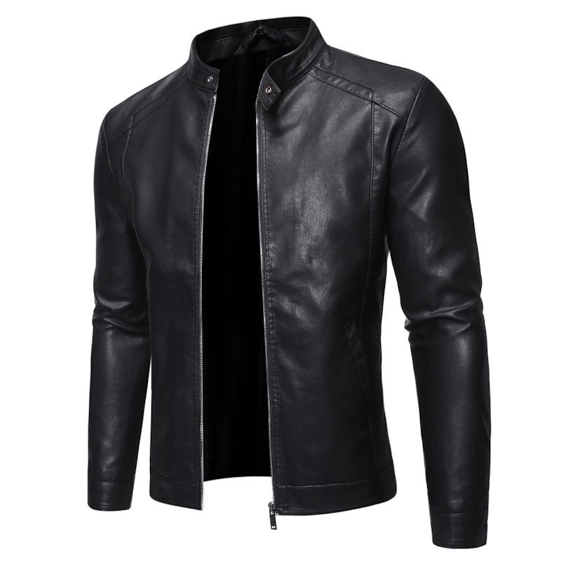 ジャケット メンズ 男性用 PUレザー ライダースジャケット スリムフィット カジュアル 秋物 ブラック 黒 多ポケット