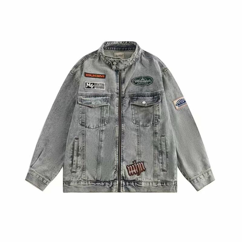 ジャケット メンズ デニム ウォッシュ加工 立襟 ブルゾン Gジャン ジージャン アウター トップス 長袖 春秋 カジュアル スタイル
