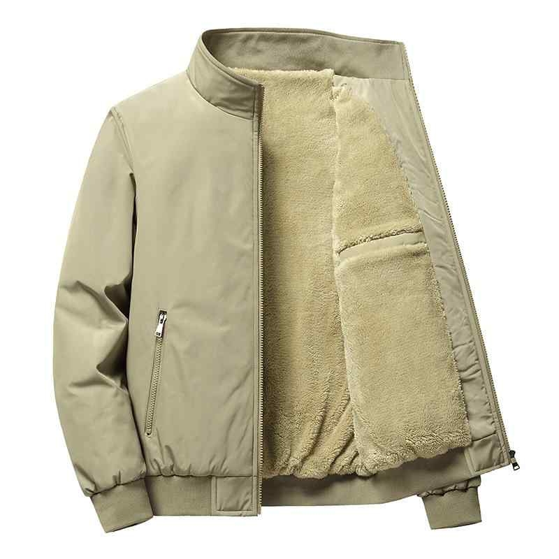 ジャケット 男性用 裏起毛 厚手 防寒 あったか スタンドカラー ブルゾン ジャンパー 大きいサイズ ゆったりめ カジュアル スポーティ 秋冬 ブラック カーキグレー