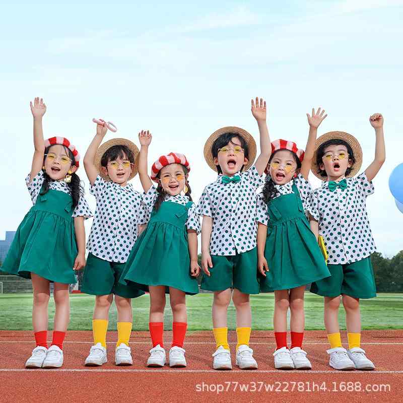 子供用ダンス衣装 花柄シャツ レトロ 港風 ポリエステル 幼稚園 小学生 演出服 男の子 女の子 ソックス 帽子付き 100cm 110cm 120cm 130cm 140cm 150cm 160cm 170cm 180cm