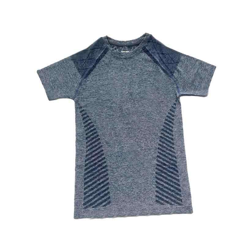 Tシャツ 男性用 春夏 スポーツ ランニング トレーニング ウェア 吸湿速乾 伸縮性 接触冷感 薄手 グレー 海ブルー