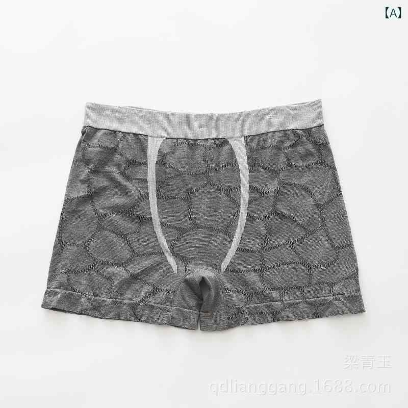 メンズ ボクサーパンツ 男性用 シームレス 竹繊維 綿混紡 ゆったりサイズ 快適 インナー 下着 グレー 紺色 ネイビー チェック柄 菱形 無地(x3) 4,900円