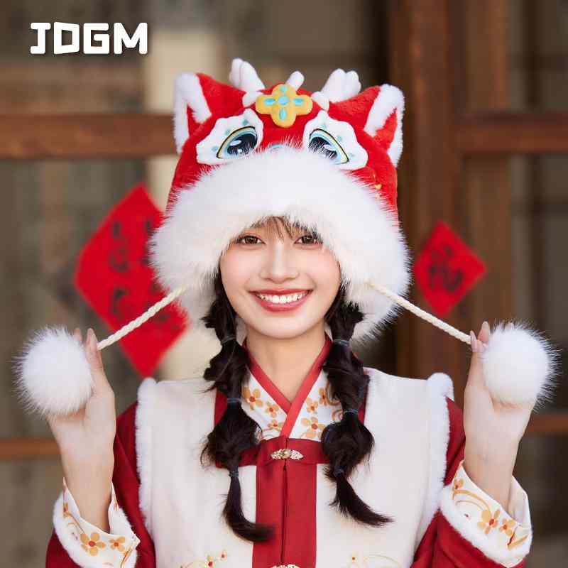 帽子 レディース 秋冬 かわいい ? 辰年 干支 暖かい 防寒 耳あて付き 雷鋒帽 水貂? ファーファー風 ふわふわ(x10)