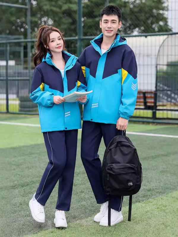 スクールウェア 上下セット 男女兼用 防寒着 ウィンドブレーカー セットアップ ティファニーブルー 月 ???? 中学生 高校生 運動会 クラブ活動 体育祭 学院風 4,335円