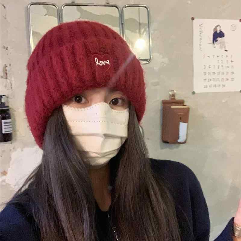 ニット帽 レディース 秋冬 防寒 保温 暖かい 小顔効果 韓国 刺・墸 ワンポイント 無地 ニット帽子 ビーニー ブラック ベージュ ワインレッド ブラウン モカ(x2)