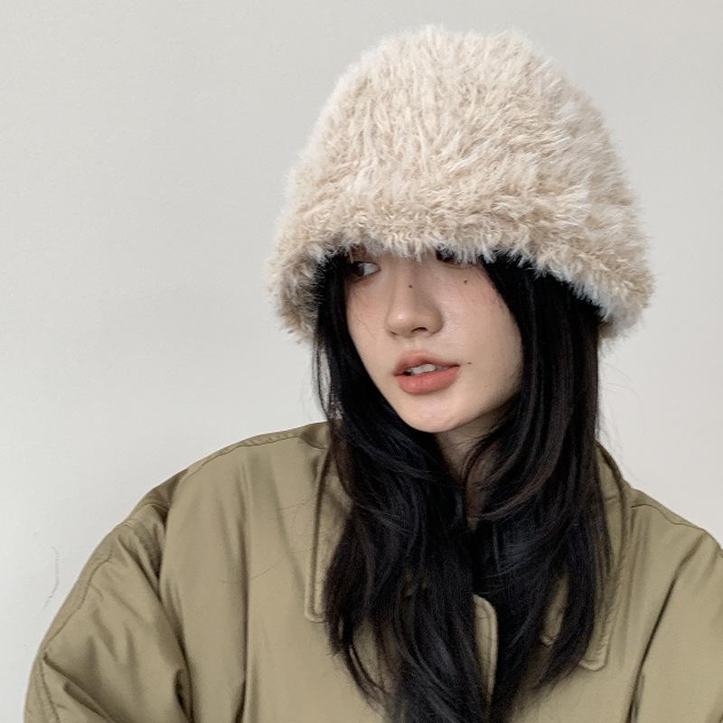 ニット帽 レディース 秋冬 韓国 ふわふわ 混色 無地 暖かい 小顔効果 防寒 婦人帽子 女性用 ブラック カーキ グレー ピンク系(x2)