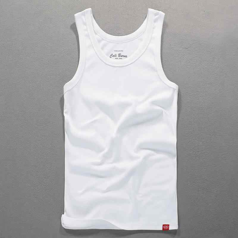 タンクトップ メンズ 男性用 コットン スポーツ 伸縮性 タイト 無地 オールシーズン トレーニング インナー ウェア カジュアル 白 グレー 黒 赤(x2)