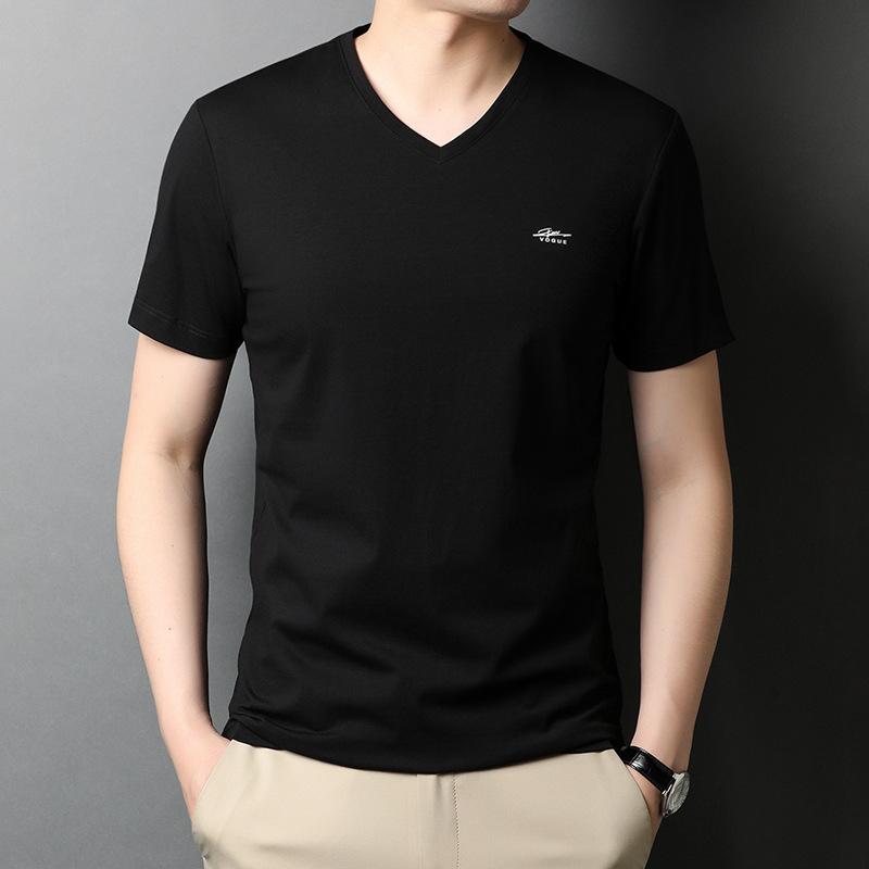 Tシャツ メンズ Vネック 薄手 コットン 男性用 トップス カットソー 無地 半袖 涼しい 普段使い リラックス ルームウェア 春夏