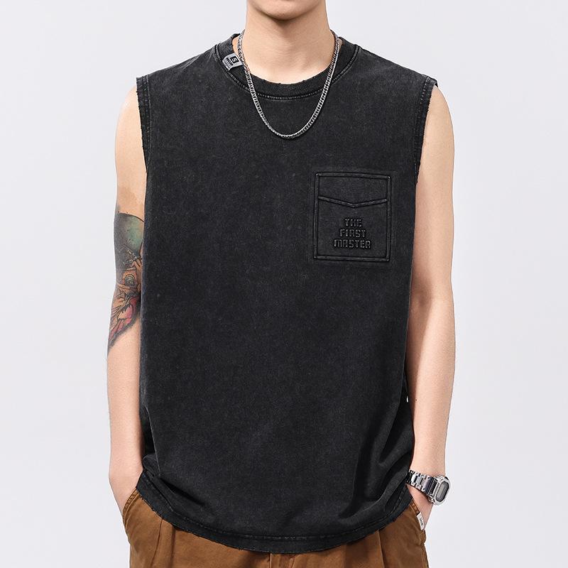 タンクトップ メンズ 美式 カジュアル 無袖 コットン 綿 スポーツ Tシャツ 普段使い ルームウェア 春夏
