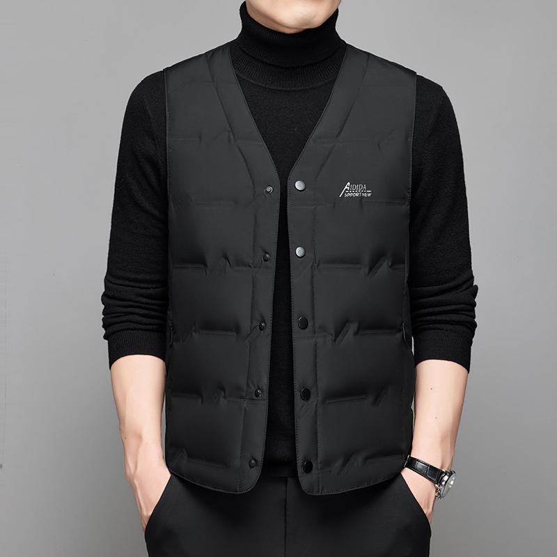 ダウンベスト メンズ 男性用 中綿ベスト シニア 世代 Vネック 前開き チョッキ 袖なし あったか 防寒着 部屋着 アウター 秋冬 グレーグリーン ブラック ネイビー(x2)