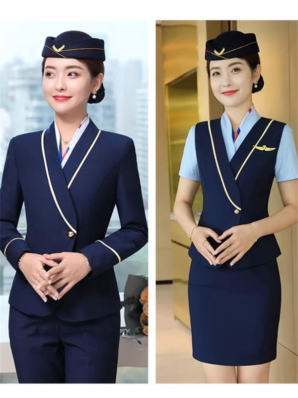 制服 レディース メンズ スーツ セットアップ 南 航 高鉄 乘務員 ホテル フロント 美容院 ポリエステル 濃紺 黒 ワインレッド｜LINEAR shop