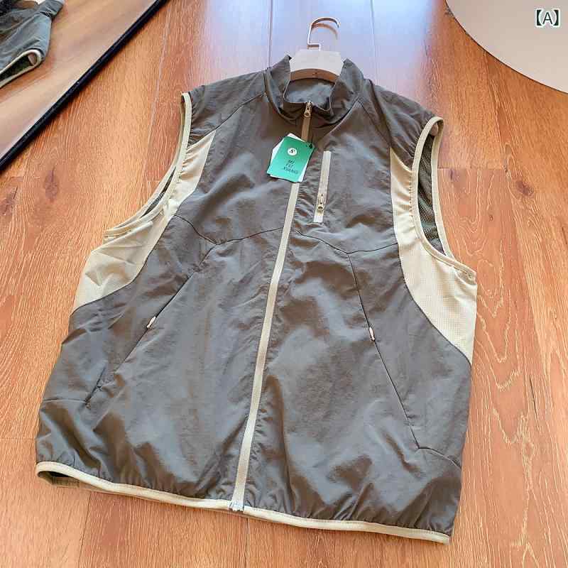 ベスト メンズ 男性用 アウトドア スポーツ 立体裁断 通気性 メッシュ 切り替え 薄手 コットン ミリタリー 作業着 チョッキ