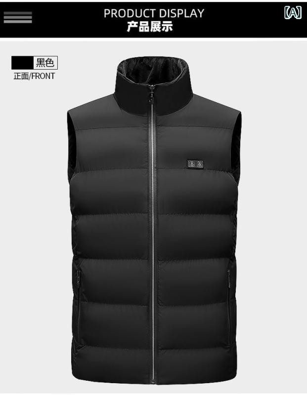 アウター メンズ 中綿ベスト 発熱 防寒着 秋冬 スポーツ 立ち襟 ポリエステル 黒 グレー 赤 S M L XL 2XL 3XL 4XL 5XL 6XL