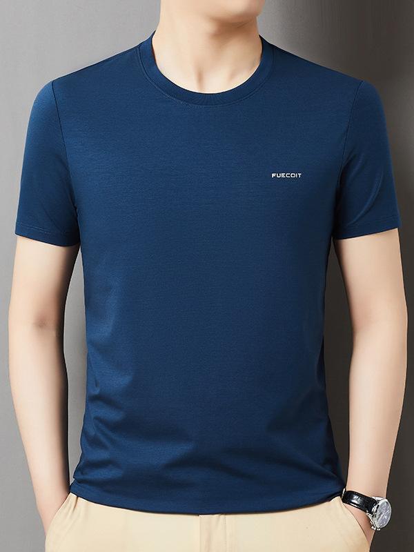 Tシャツ メンズ 接触冷感 桑蚕?混紡 半袖 トップス 男性用 夏用 涼感 吸湿速乾 無地 丸首 インナー カジュアル スタイル 白 紺色 グレー ピンク系 グリーン ブラック