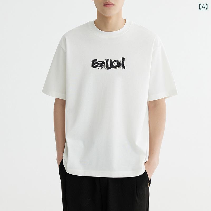 Tシャツ メンズ 男性用 薄手 接触冷感 コットン 半袖 トップス 白 深グレー 黒 普段使い 部屋着