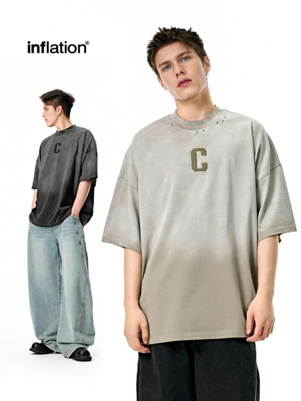 Tシャツ メンズ 男性用 トップス 春夏 コットン ロゴ 刺・墸 ストリート カジュアル ゆったり ブラック系 カーキ(x3)|LINEAR shop