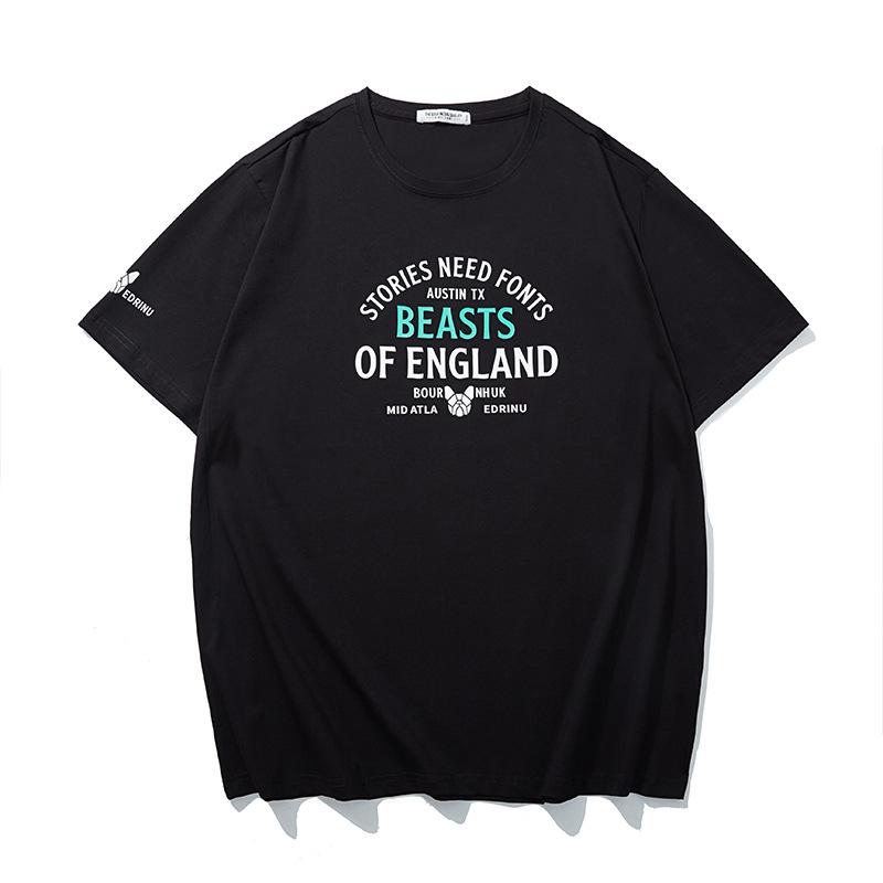 Tシャツ メンズ 大きいサイズ コットン トップス 半袖 プリント ラウンドネック カットソー ゆったりサイズ 6色展開 カジュアル スタイル(x2)