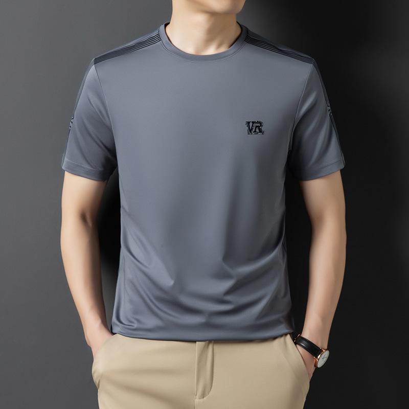 Tシャツ メンズ 男性用 半袖 無地 ラウンドネック 接触冷感 薄手 カットソー トップス 普段使い 部屋着