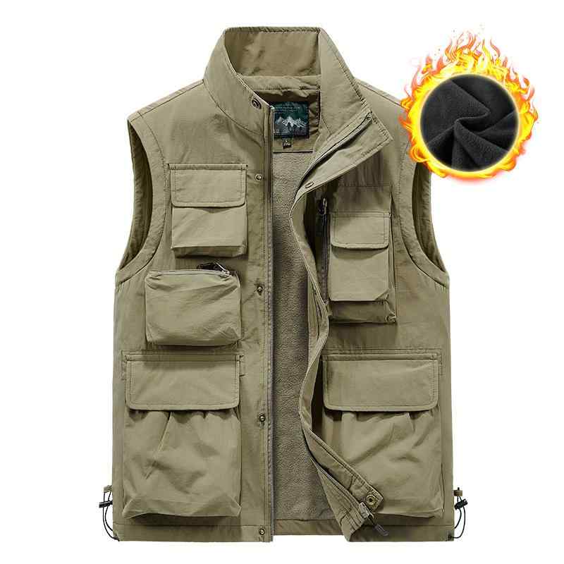 ベスト 男性用 アウトドア 釣り 撮影 多ポケット работ 服 ロゴ プリント ブラック カーキ 軍緑 紺 S M L XL XXL XXXL XXXXL 5XL