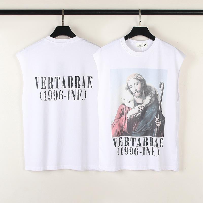 タンクトップ メンズ レディース コットン 人物画 ロゴプリント ストリート カジュアル ノースリーブ Tシャツ 白 春夏