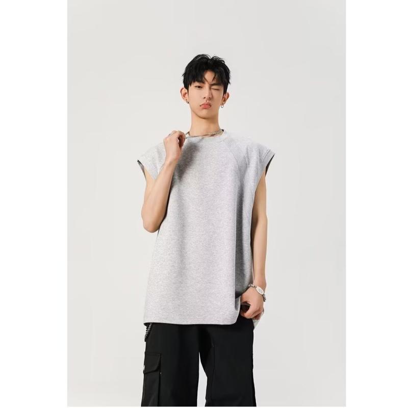 タンクトップ メンズ レディース アメリカン レトロ 豪華感 無袖 Tシャツ ノースリーブ スポーツ カジュアル トップス ポリエステル 白グレー 黒 グレー