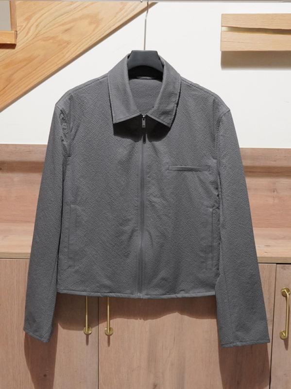ジャケット 男性用 ブルゾン アウター 泡泡? 翻? 無地 春物 グレー ポリエステル
