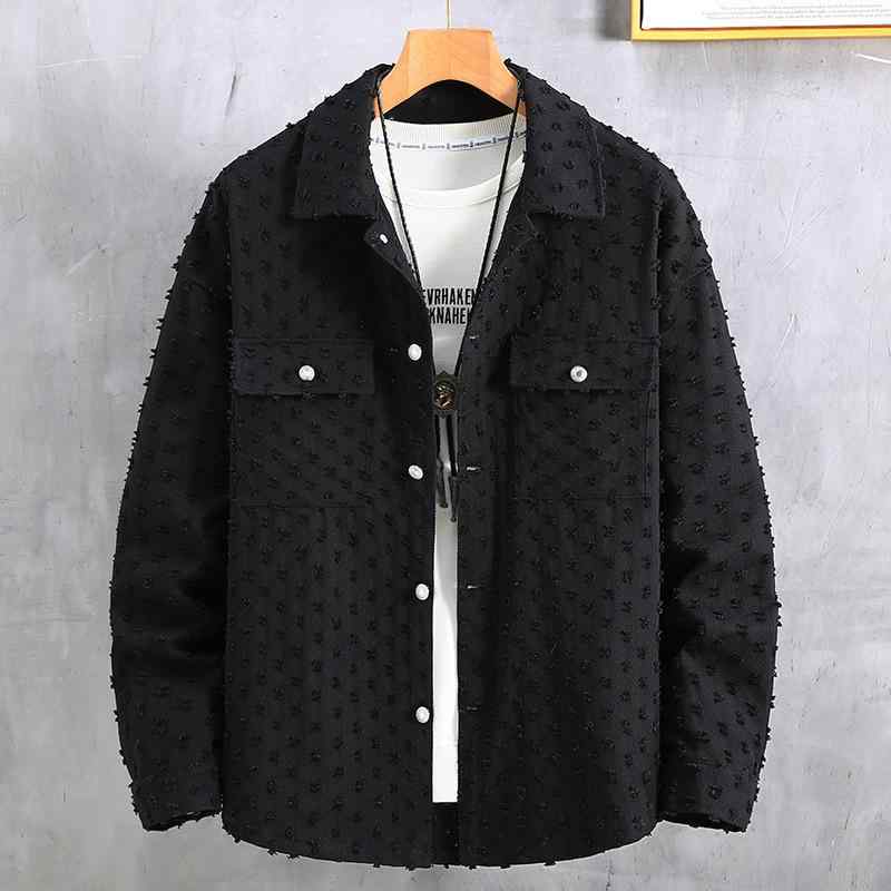 上衣 成人男性用 馬鹿でかい大きさ ジーンズ 綿織物 4XL 5XL 6XL 7XL 8XL 9XL 10XL 11XL ゆったり 黒いこと 黒 カーキ 不都合製作