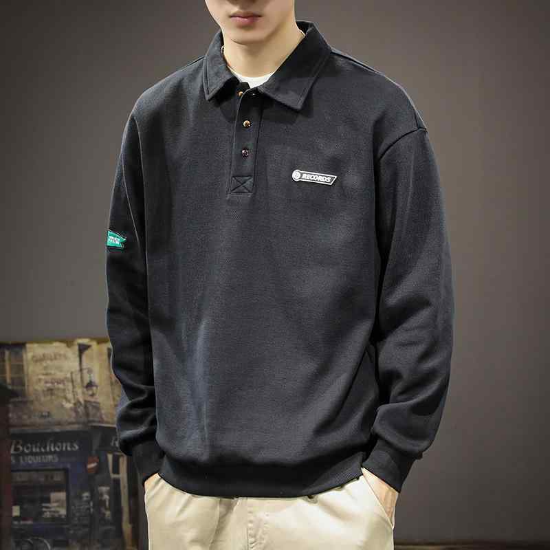 スウェット メンズ 男性用 裏起毛 トップス 秋冬 ゆったり 大きめサイズ 長袖 ポロ襟 カットソー 普段使い ルームウェア