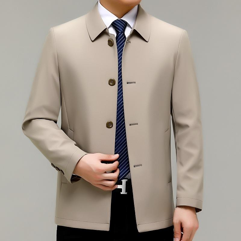 ジャケット 男性用 桑蚕糸 テーラード ミドルエイジ シニア ビジネス カジュアル 薄手 春秋 通気 防風 無地 長袖 4色｜LINEAR shop