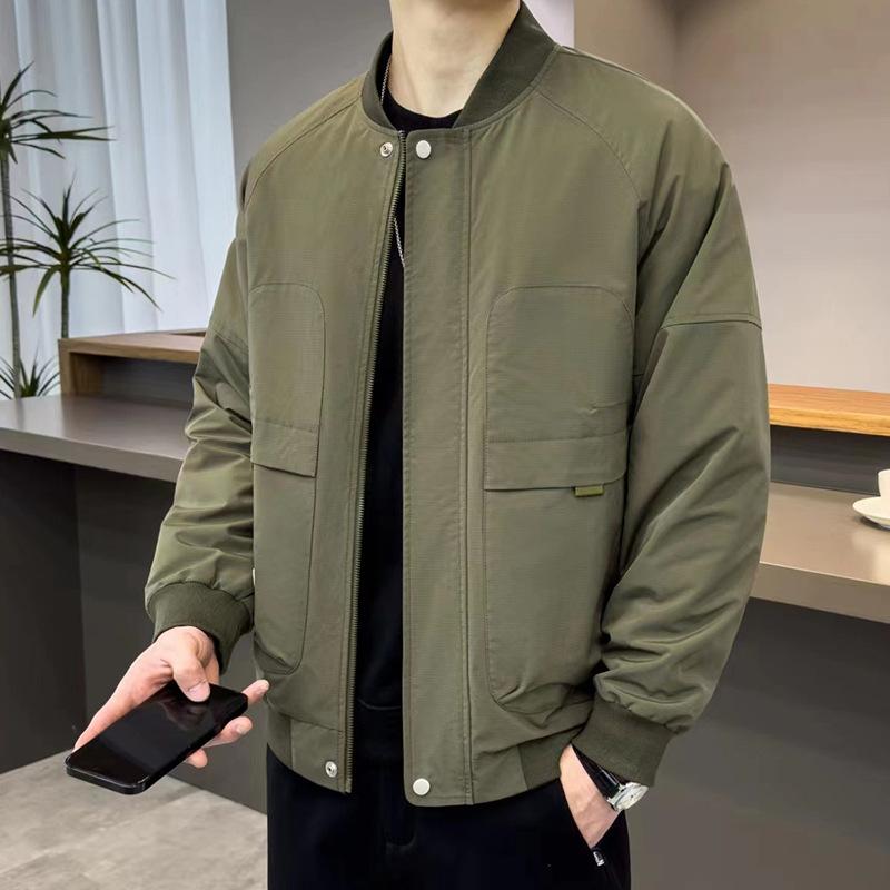 上衣 成人男性用 コール天 上衣 ライトアウター 長袖 ジップアップ パーカー ボンネット付き添い人 黒いこと 緑であること