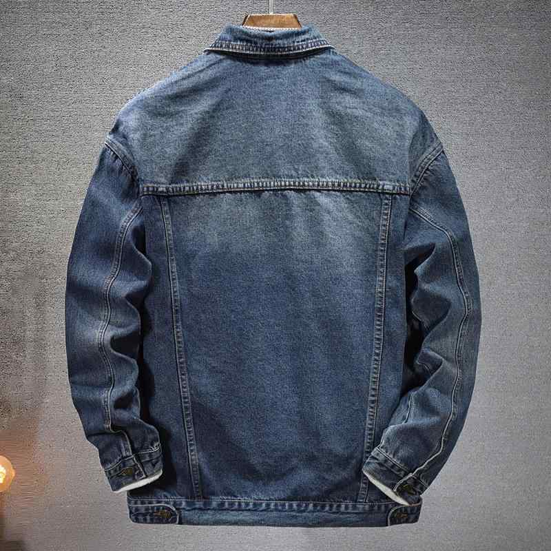ジャケット 男性用 Gジャン デニム ウォッシュ加工 コットン 若者 翻襟 長袖 ルーズシルエット ビッグサイズ ゆったりサイズ ブルゾン アウター 秋冬