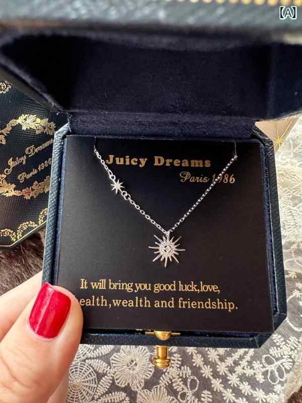 の 軽い 豪華 JUICY DREAMS ニッチ 太陽 月 星 スターリングシルバー 幸運の 小さめ ひまわり カップル 願い ネックレス