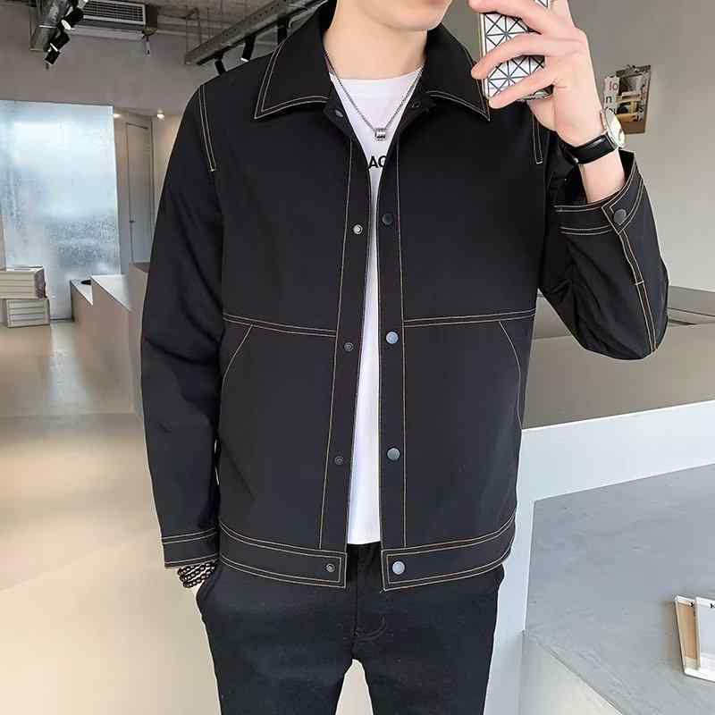 ジャケット メンズ 男性用 ブルゾン アウター トップス 春秋 カジュアル ゆったり ブラック M L XL 2XL 3XL 4XL