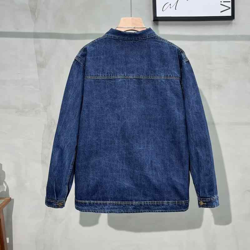 ジャケット メンズ デニム 春物 港風 ルーズフィット アウター ブルゾン 男性用 若者 カジュアル 長袖 トップス ブルー