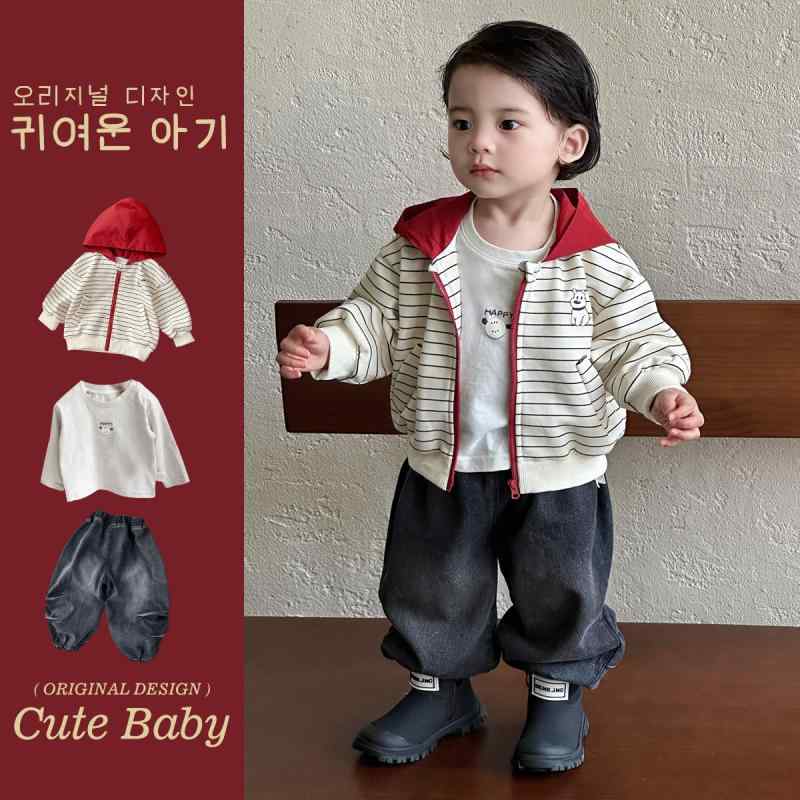 キッズ 男の子 ジャケット デニムパンツ セットアップ 3点セット 春秋 長袖 綿 上下セット ボーイズ 幼児 普段着 韓国 かわいい おしゃれ(x2)