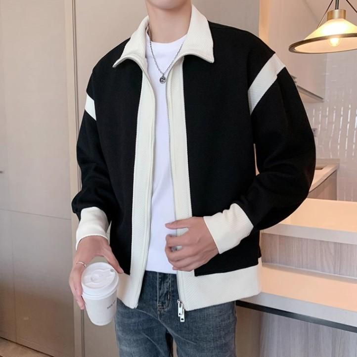 ジャケット メンズ 春秋 薄手 配色 撞色 アウター ブルゾン ゆったり 耐摩耗性 格子柄 普段使い 黒 4,379円